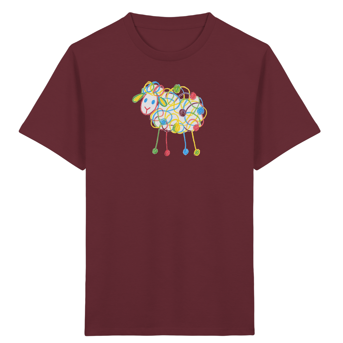 Buntes Farbpunkt-Schaf Shirt - Kinder Bio T-Shirt