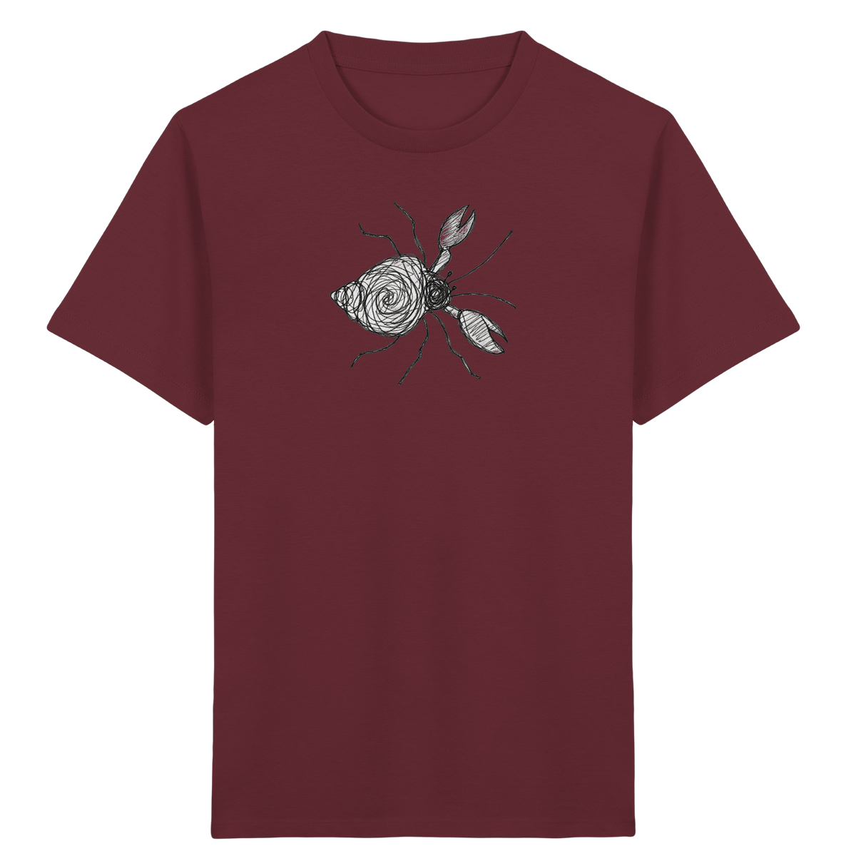 Einsiedlerkrebs von oben gezeichnet - Kinder Bio T-Shirt