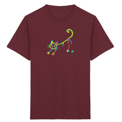Farbpunkt Katze Kinderzeichnung - Kinder Bio T-Shirt