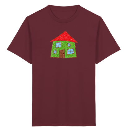 Grünes Haus mit vier Fenstern - Kinder Bio T-Shirt