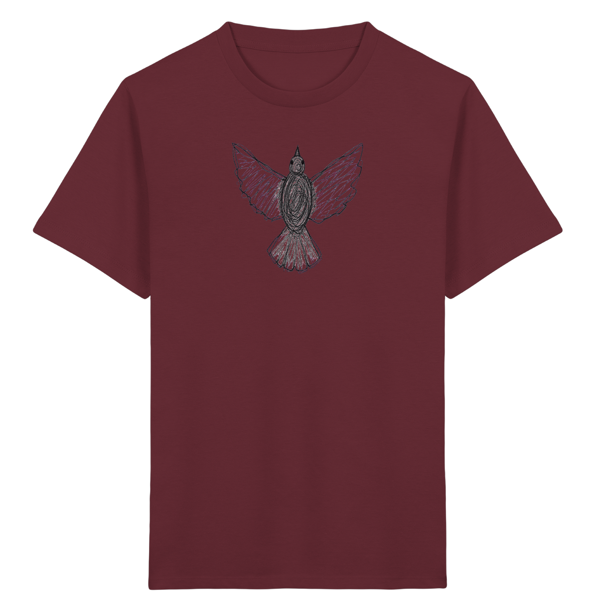 Taube von oben Kinderzeichnung - Kinder Bio T-Shirt