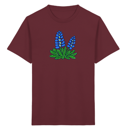 Blaue Kritzel-Lupine für Kinder - Kinder Bio T-Shirt
