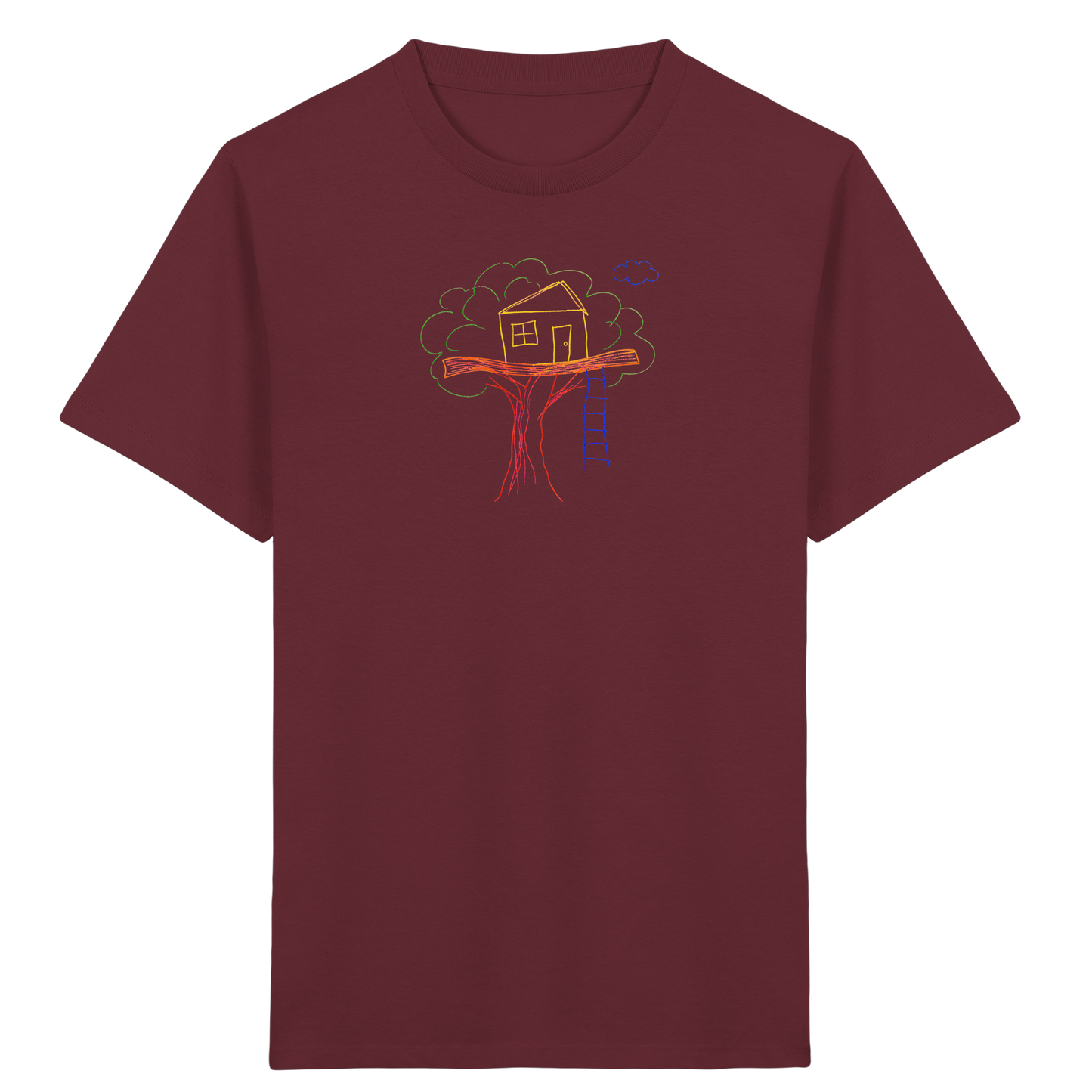 Verspieltes Baumhaus T-Shirt für Abenteurer - Kinder Bio T-Shirt Vorderseite