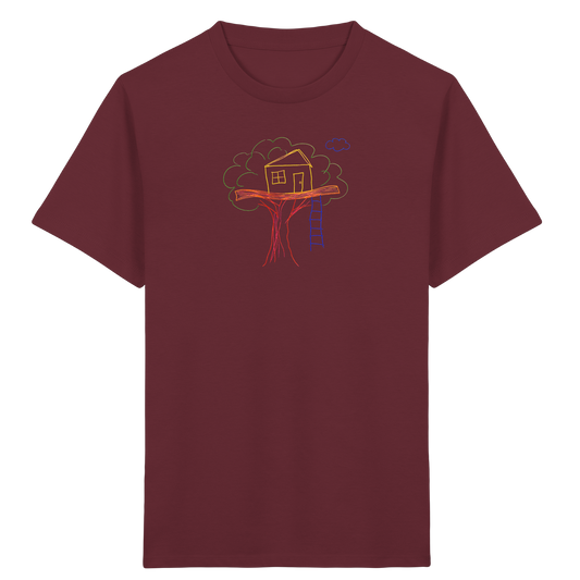 Verspieltes Baumhaus T-Shirt für Abenteurer - Kinder Bio T-Shirt Vorderseite