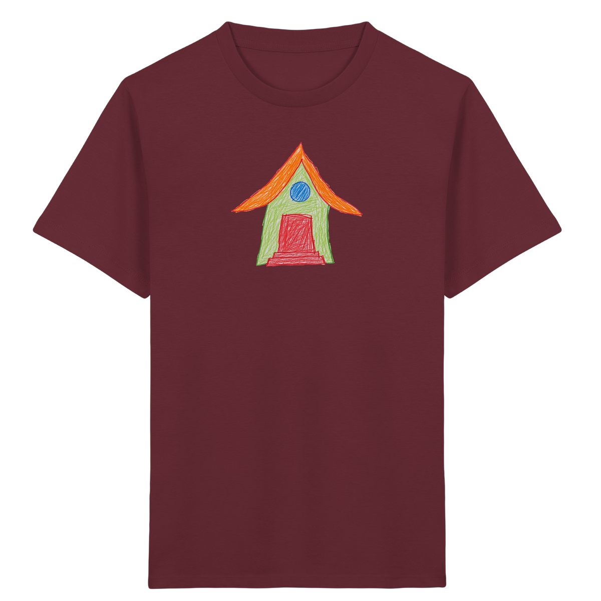 Grünes Haus mit Dachüberhang - Kinder Bio T-Shirt