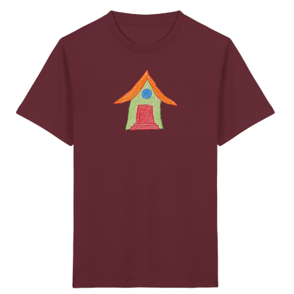 Grünes Haus mit Dachüberhang - Kinder Bio T-Shirt