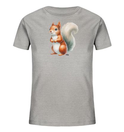 Aufrecht stehendes Eichhörnchen Motiv auf Kinder T-Shirt