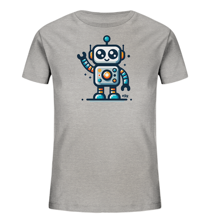 Kinder-T-Shirt mit winkendem buntem Roboter