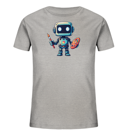 Kinder-T-Shirt | Roboter-Künstler mit Farbpalette - Kinder Bio T-Shirt