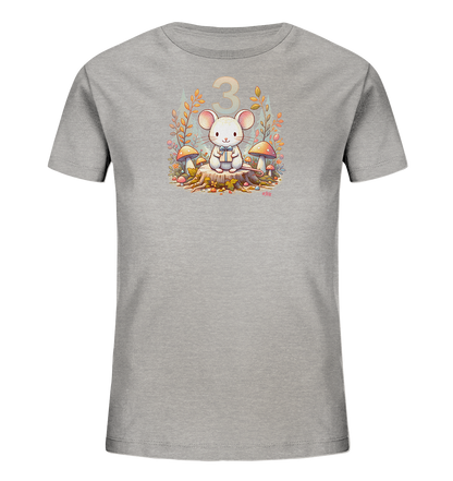 Kinder T-Shirt mit Maus, Geschenk und Zahl 3