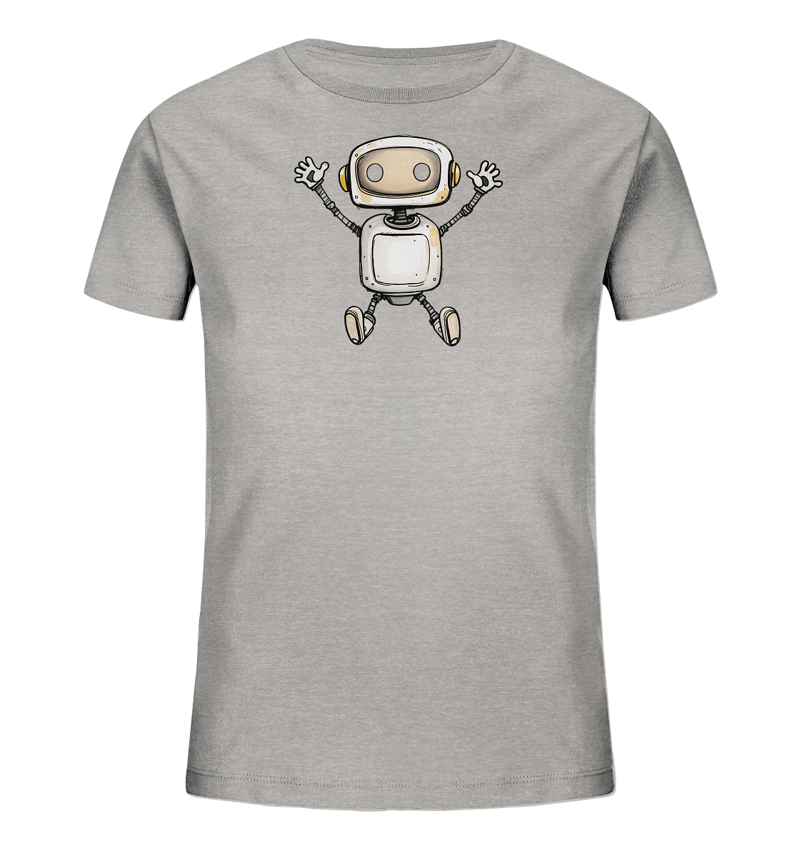 Kinder T-Shirt Roboter beim Freudensprung