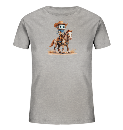 Kinder-T-Shirt | Roboter-Cowboy auf mechanischem Pferd - Kinder Bio T-Shirt