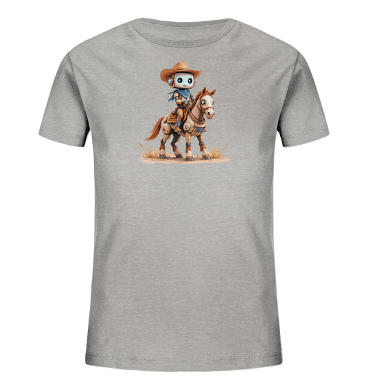 Kinder-T-Shirt | Roboter-Cowboy auf mechanischem Pferd - Kinder Bio T-Shirt