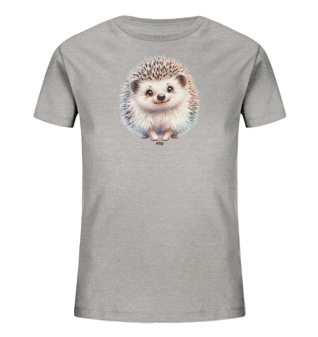 Kinder T-Shirt mit ein kleiner flauschiger Igel mit großen blauen Augen