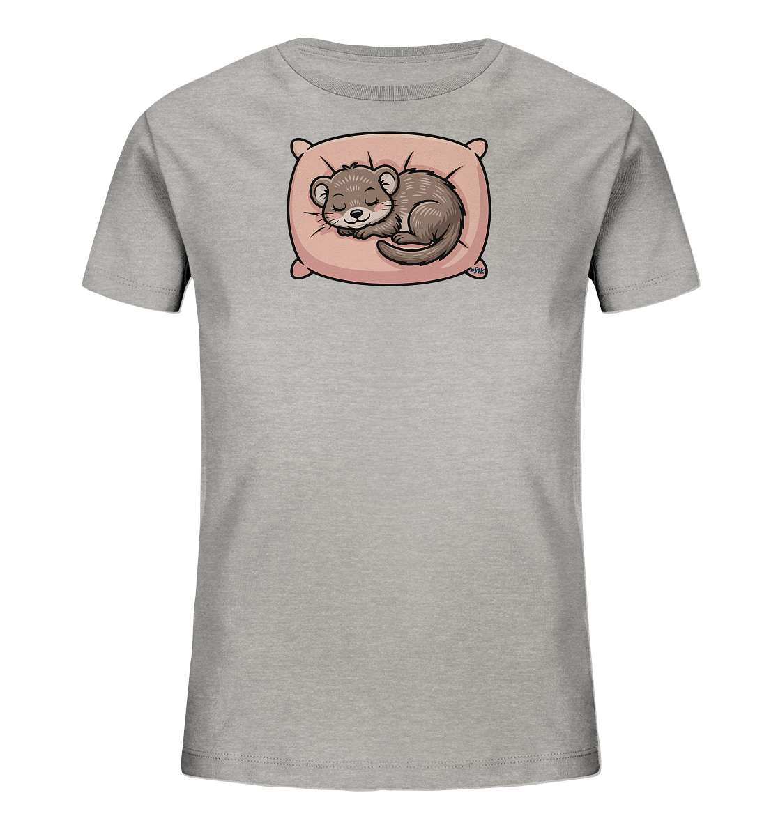 Kinder T Shirt mit kleinem schlafendem Tier auf rosa Kissen