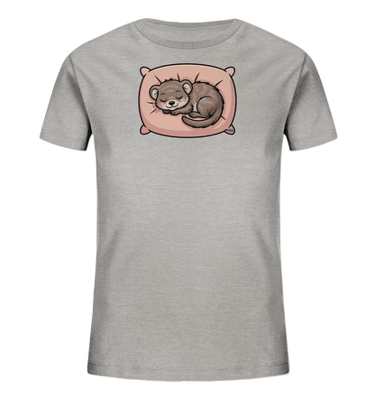 Kinder T Shirt mit kleinem schlafendem Tier auf rosa Kissen