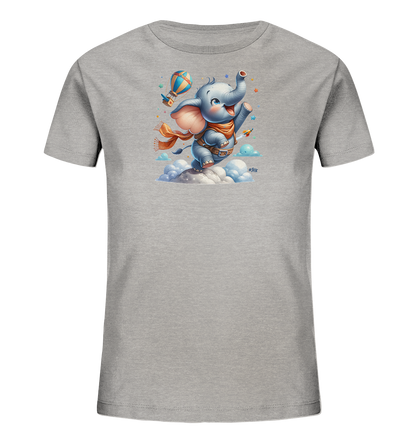 Kinder T-Shirt mit fliegendem Elefant und Ballonrakete