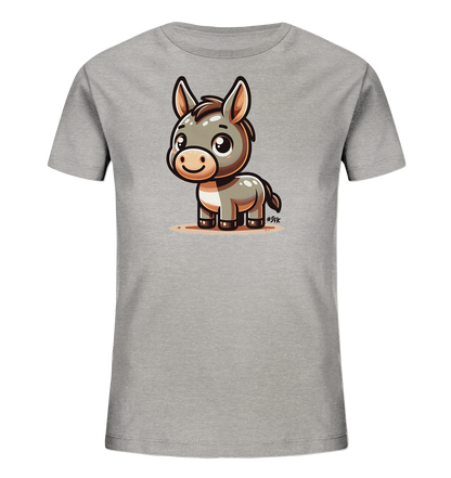 Kinder T-Shirt mit freundlichem Cartoon-Esel, großen Augen und langen Ohren