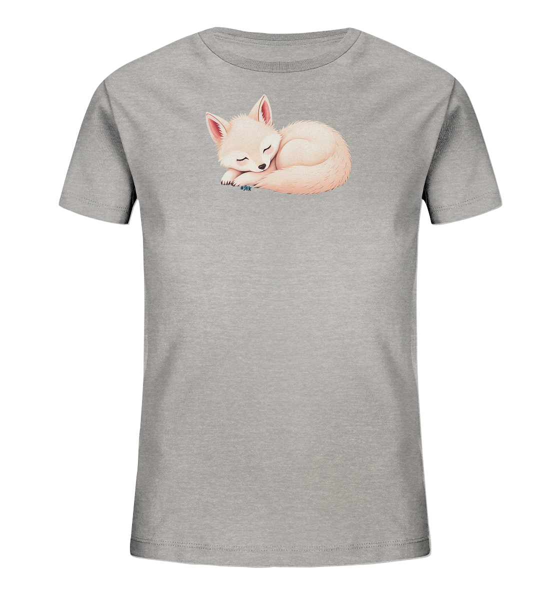 Kinder T-Shirt mit ein zusammengerollter schlafender Fuchs mit geschlossenen Augen