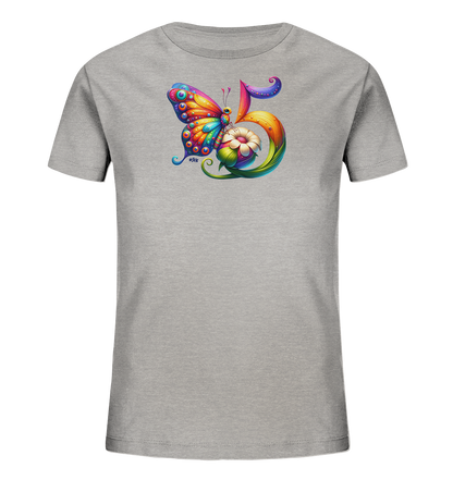 Kinder T-Shirt mit bunter Zahl 5 und Schmetterling