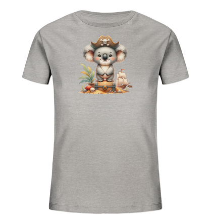 Kinder T-Shirt mit ein Koala mit Piratenhut auf einer Schatzkiste