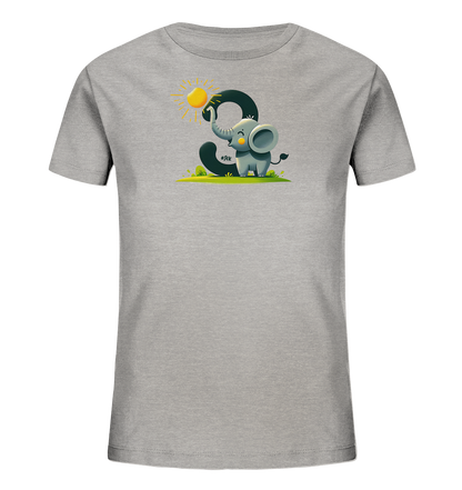 Kinder T-Shirt mit Cartoon-Elefant, Sonne und Zahl 9