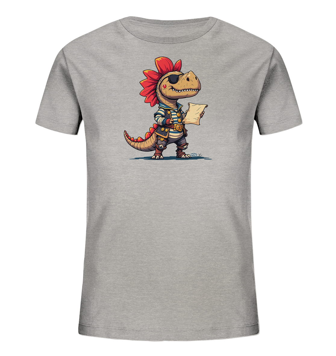 Kinder T-Shirt | Kleiner Piraten-Dino mit Schatzkarte
