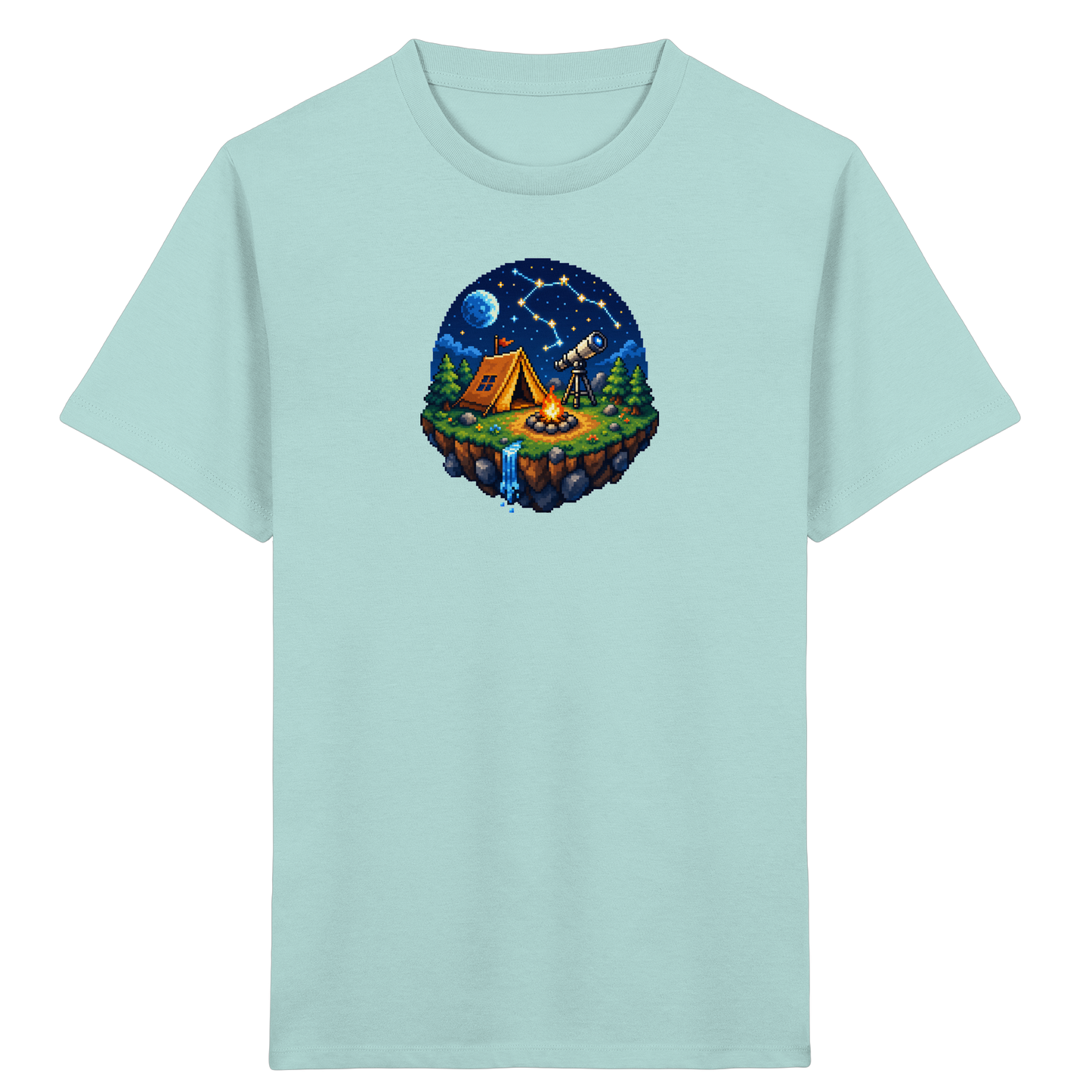 Magisches Pixel Camping Insel Abenteuer - Kinder Bio T-Shirt