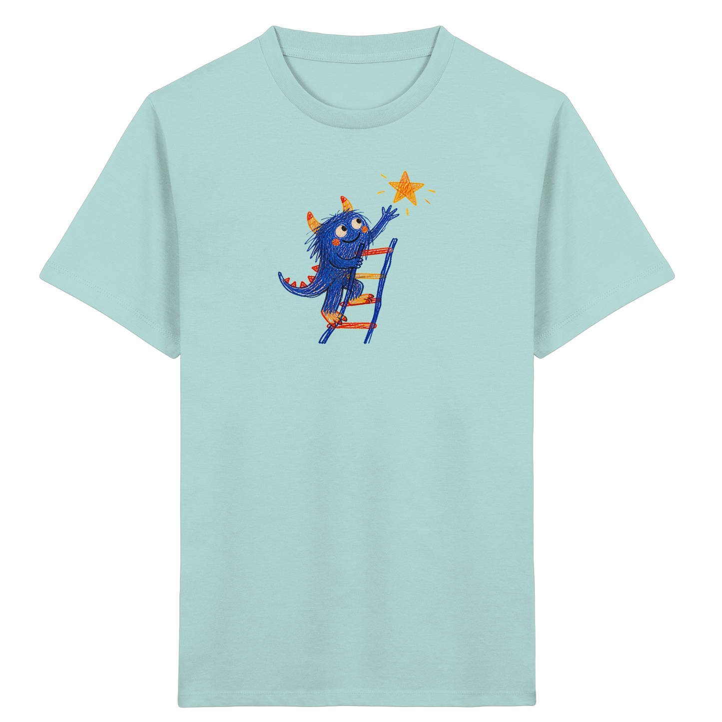 Monster auf der Sternenleiter - Kinder Bio T-Shirt