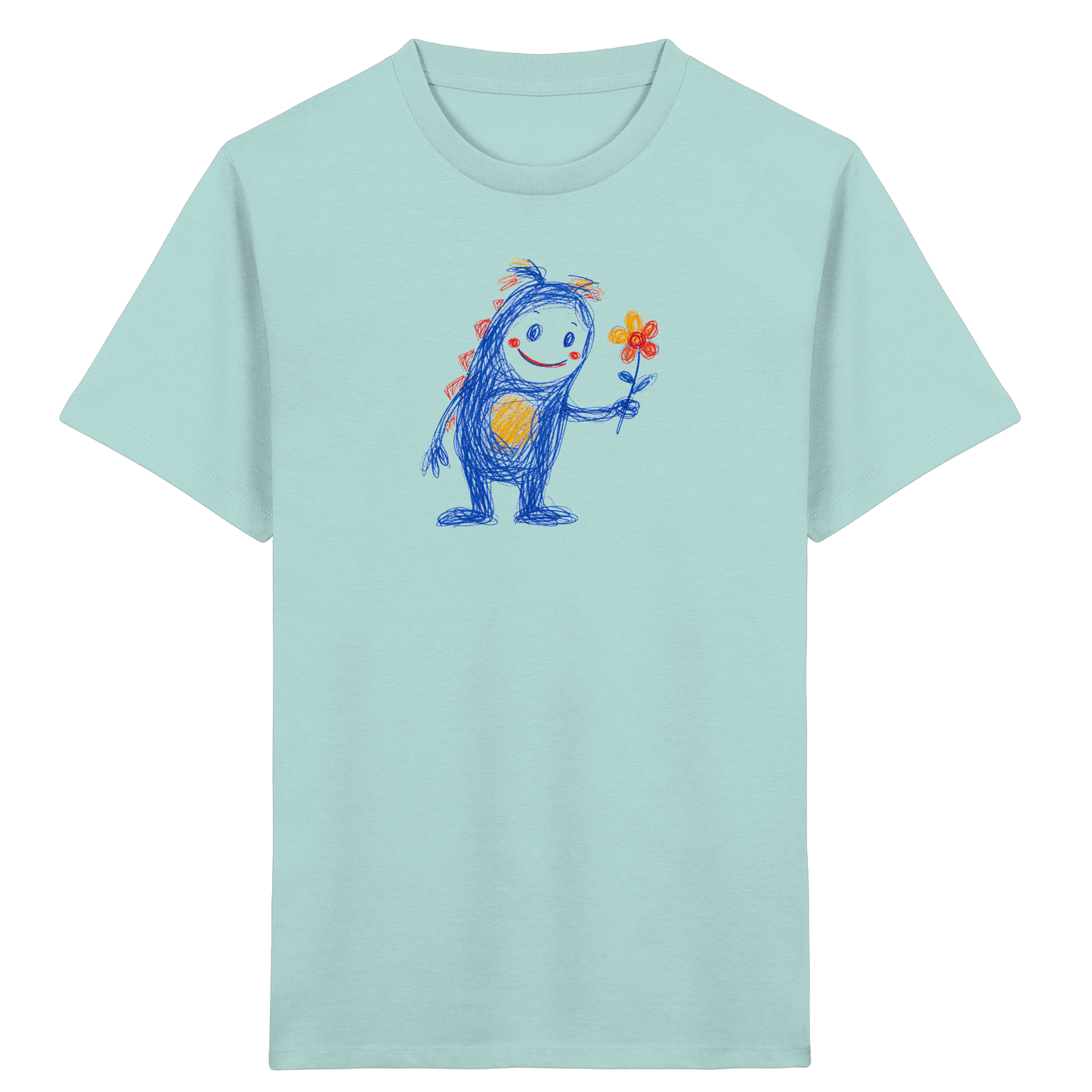 Blumenfreund Monster mit Blume - Kinder Bio T-Shirt