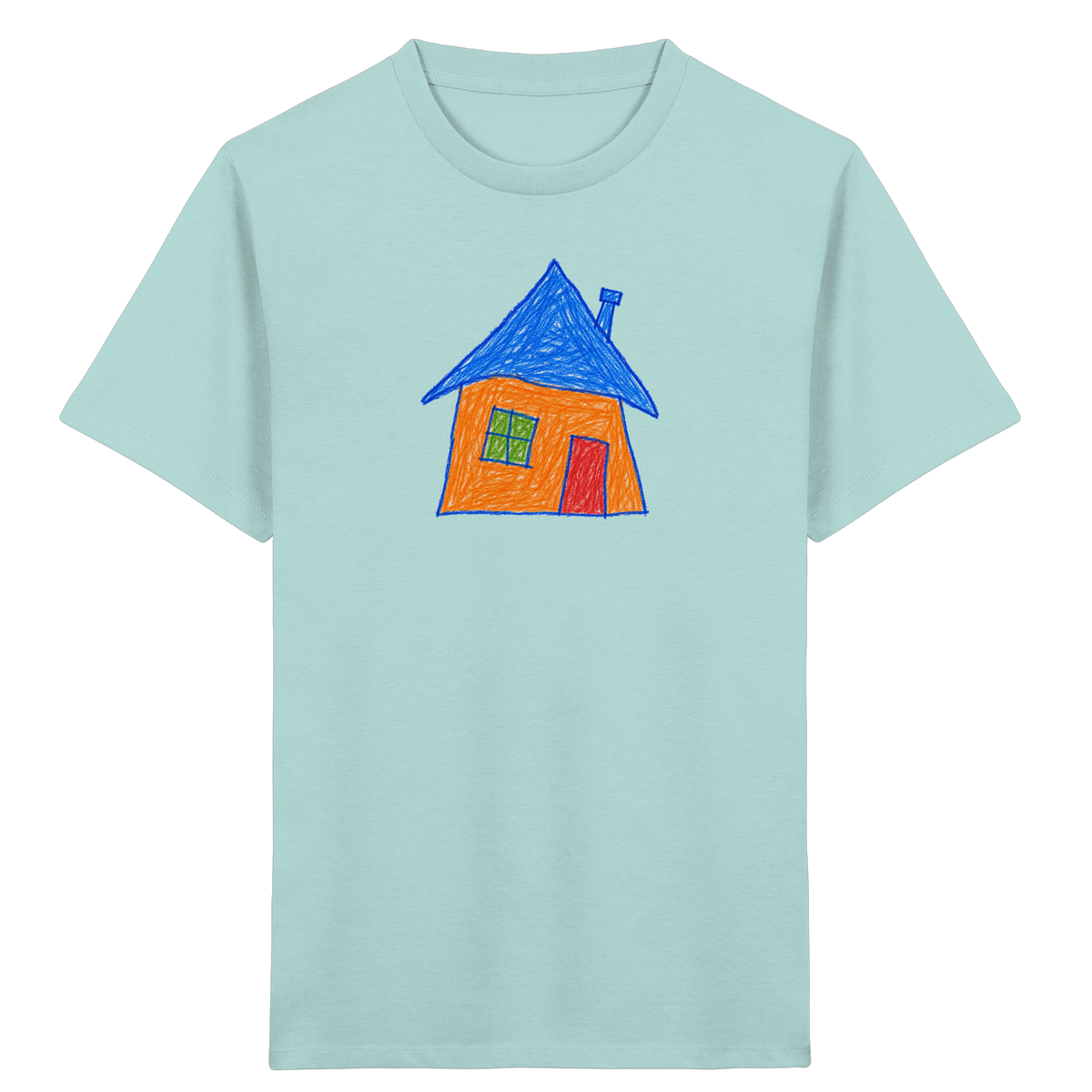 Oranges Haus mit Schornstein - Kinder Bio T-Shirt