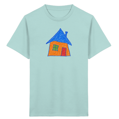 Oranges Haus mit Schornstein - Kinder Bio T-Shirt