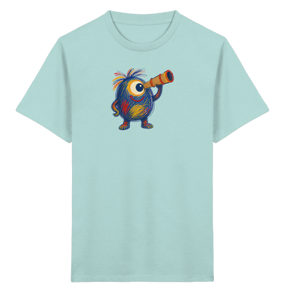 Mondgucker Monster mit Teleskop - Kinder Bio T-Shirt
