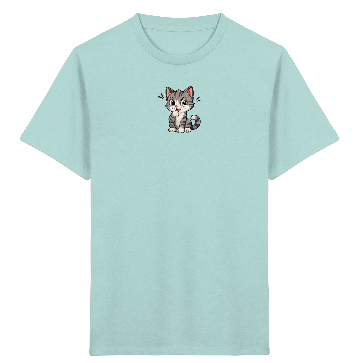 Cartoon Katze T-Shirt: Verspielter Blickfang! - Kinder Bio T-Shirt