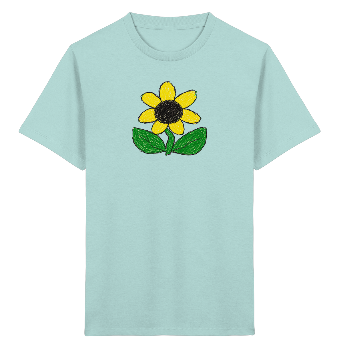 Kritzel Sonnenblume Kinder Shirt - Kinder Bio T-Shirt