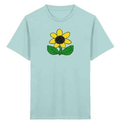Kritzel Sonnenblume Kinder Shirt - Kinder Bio T-Shirt