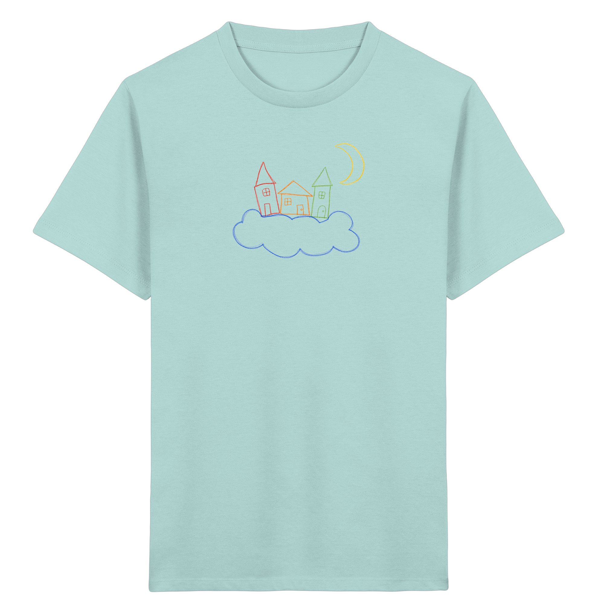 Kinder T-Shirt mit schwebenden Häusern