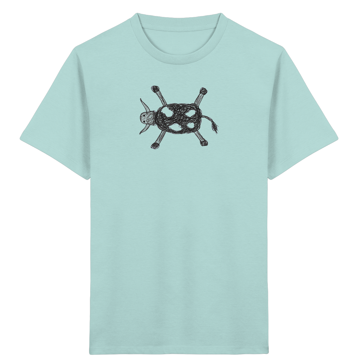 Kuh von oben gezeichnet - Kinder Bio T-Shirt