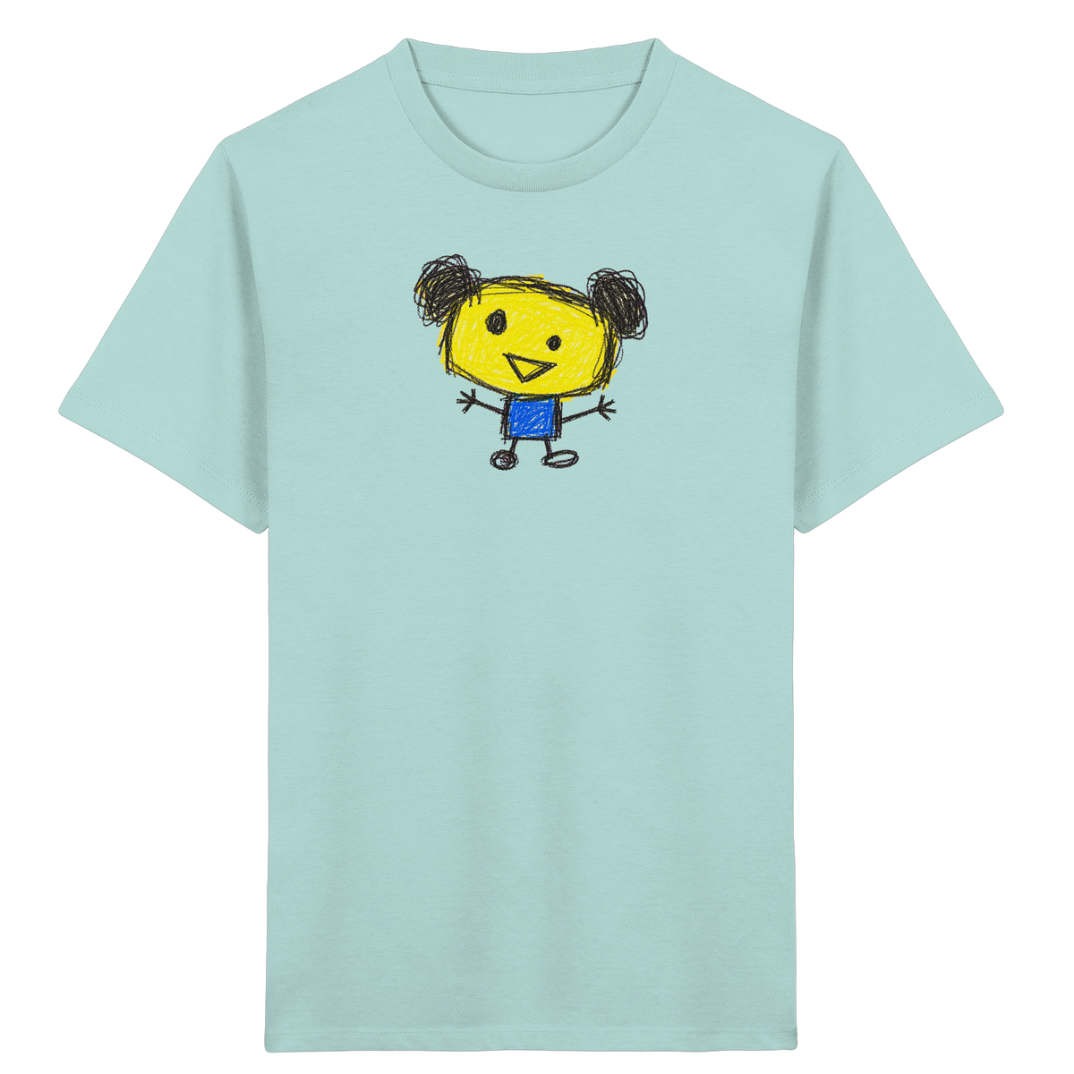 Kritzelkopf mit Doppeldutt - Kinder Bio T-Shirt