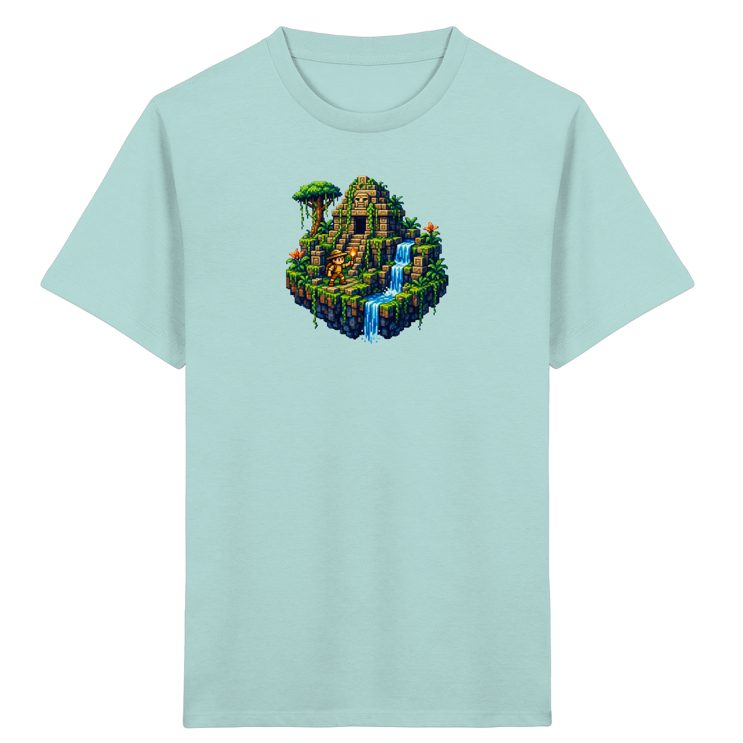 Pixel Dschungel Abenteuer Kinder T-Shirt - Kinder Bio T-Shirt