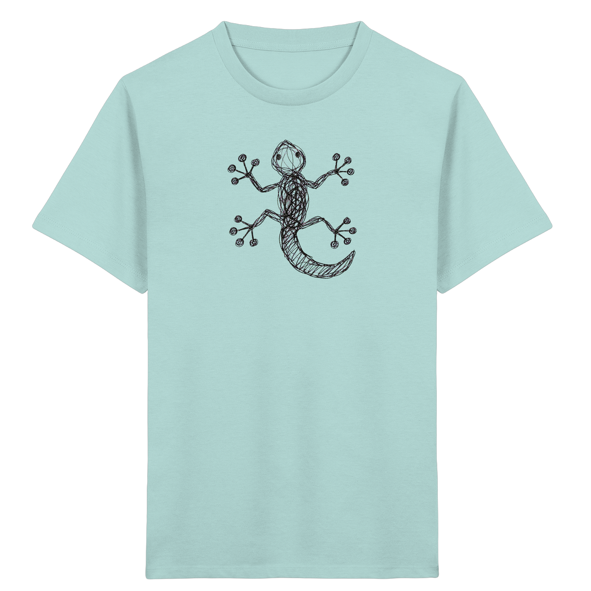 Gecko von oben gezeichnet - Kinder Bio T-Shirt