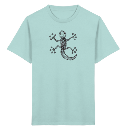 Gecko von oben gezeichnet - Kinder Bio T-Shirt