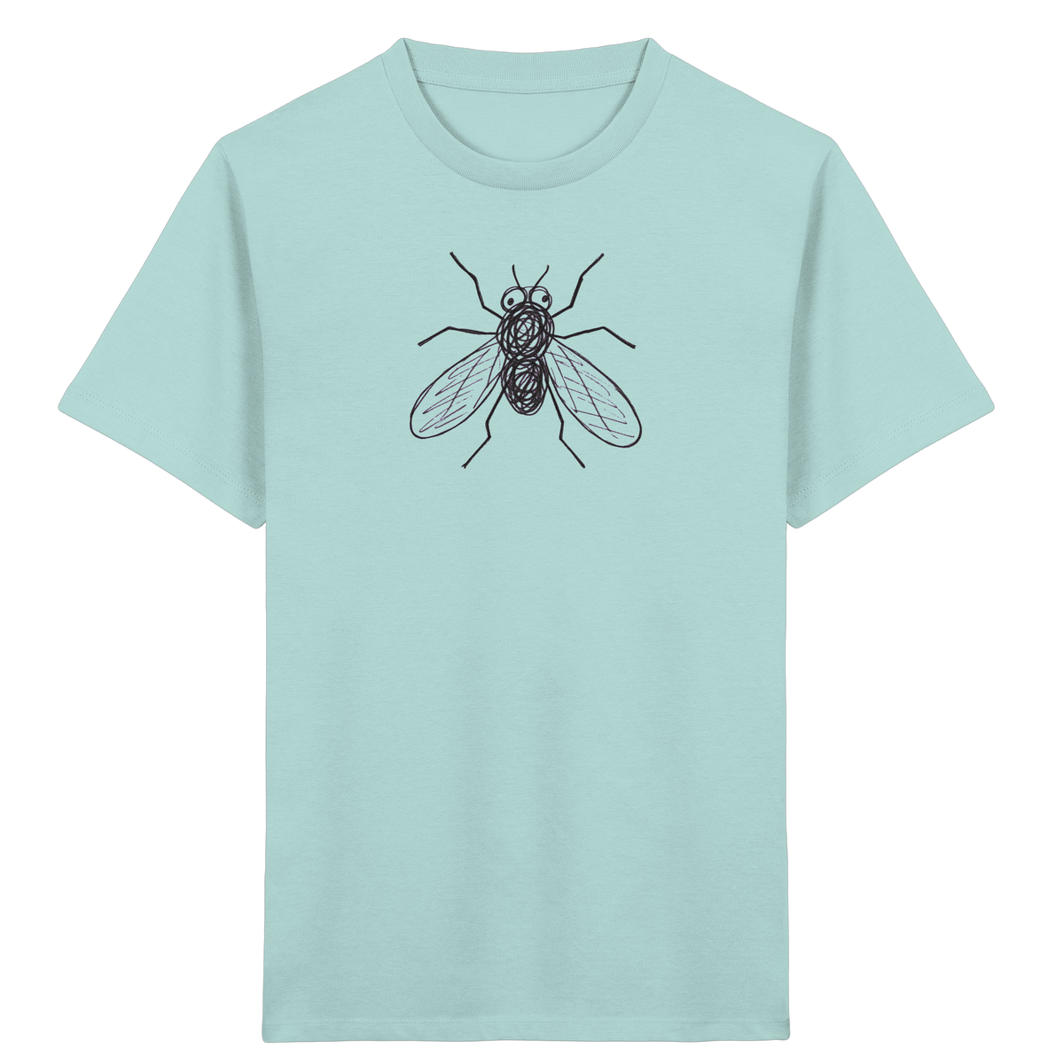 Fliege von oben gezeichnet - Kinder Bio T-Shirt