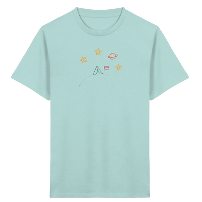 Abenteuerliches Weltraum Camping Kinder T-Shirt - Kinder Bio T-Shirt