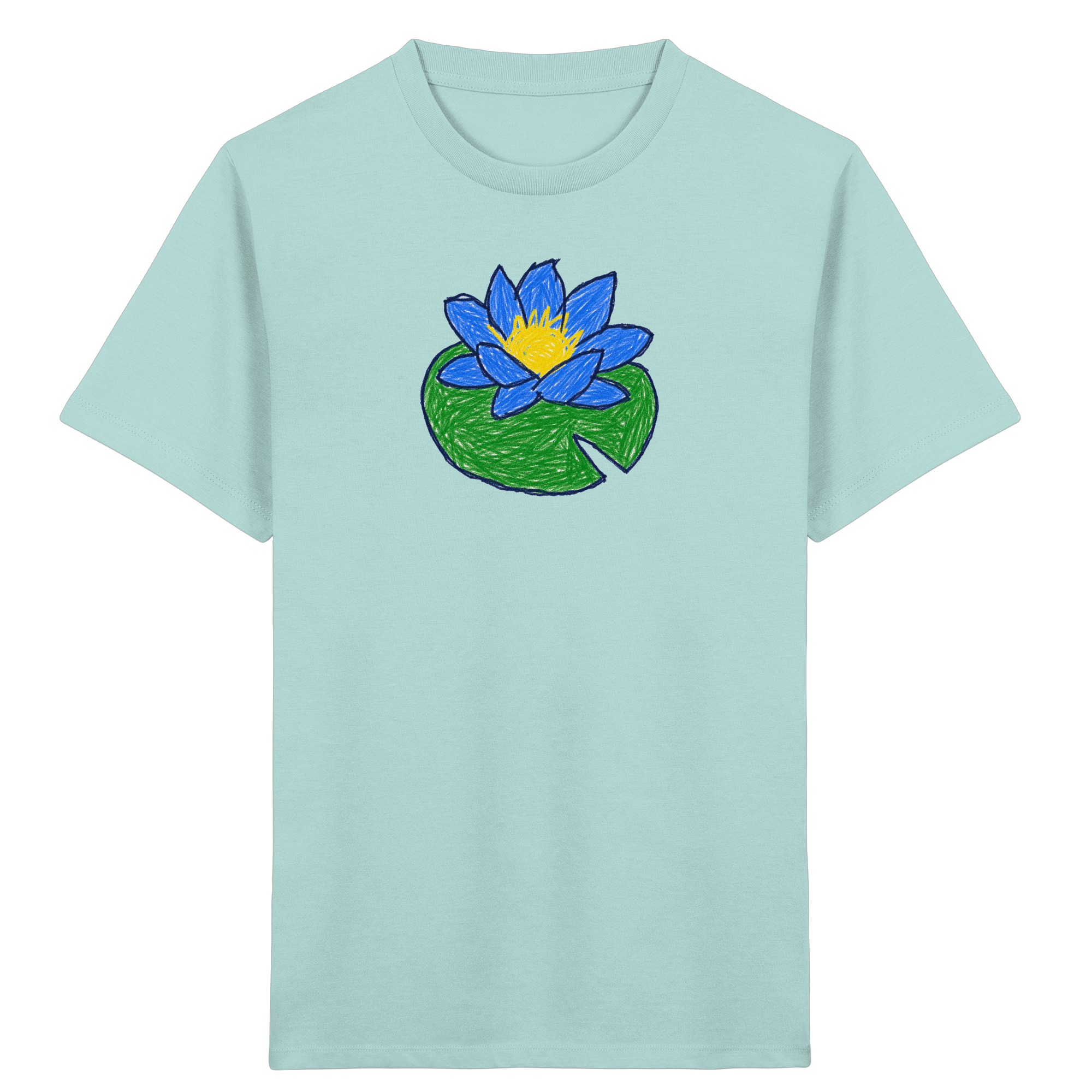Kritzel-Wasserlilie Kinder T-Shirt