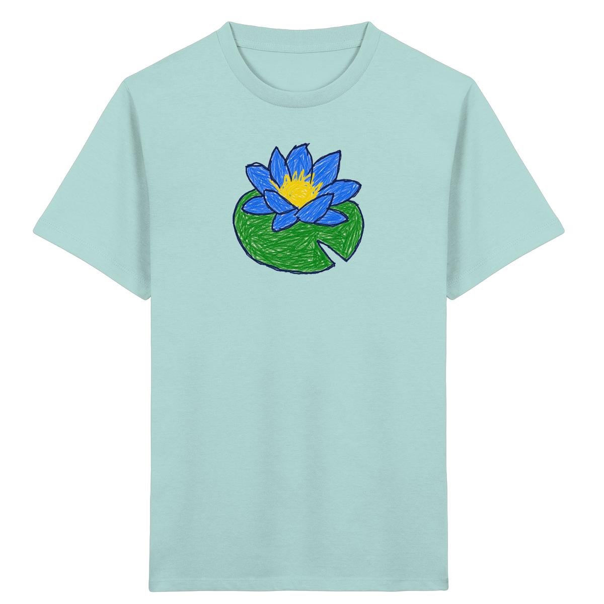 Kritzel Wasserlilie Kinder Shirt - Kinder Bio T-Shirt