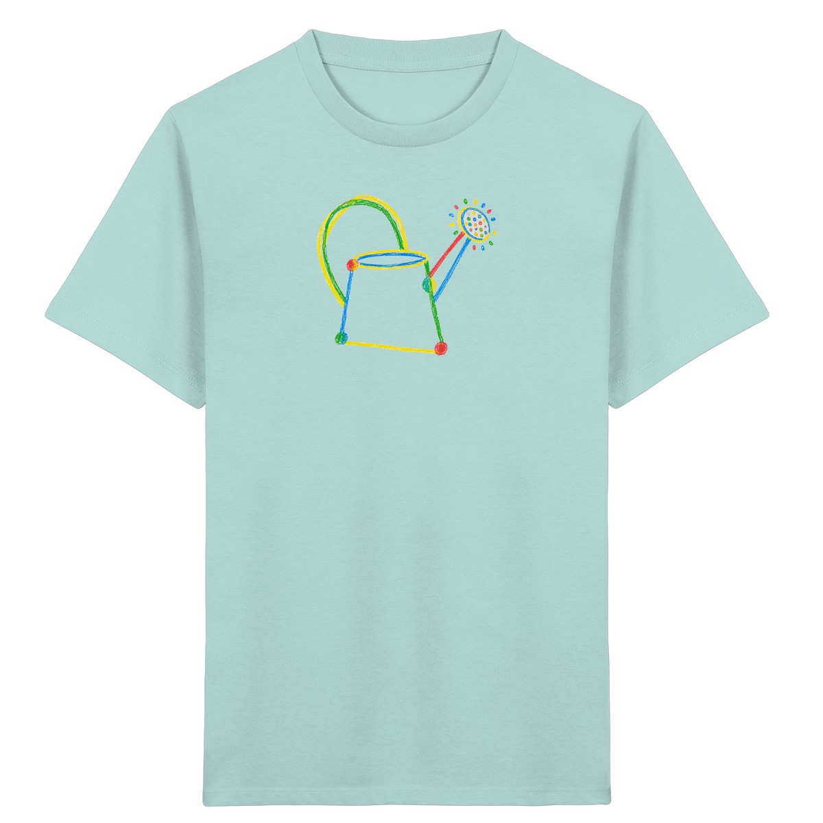 Bunte Kreide Gießkanne Kinder - Kinder Bio T-Shirt