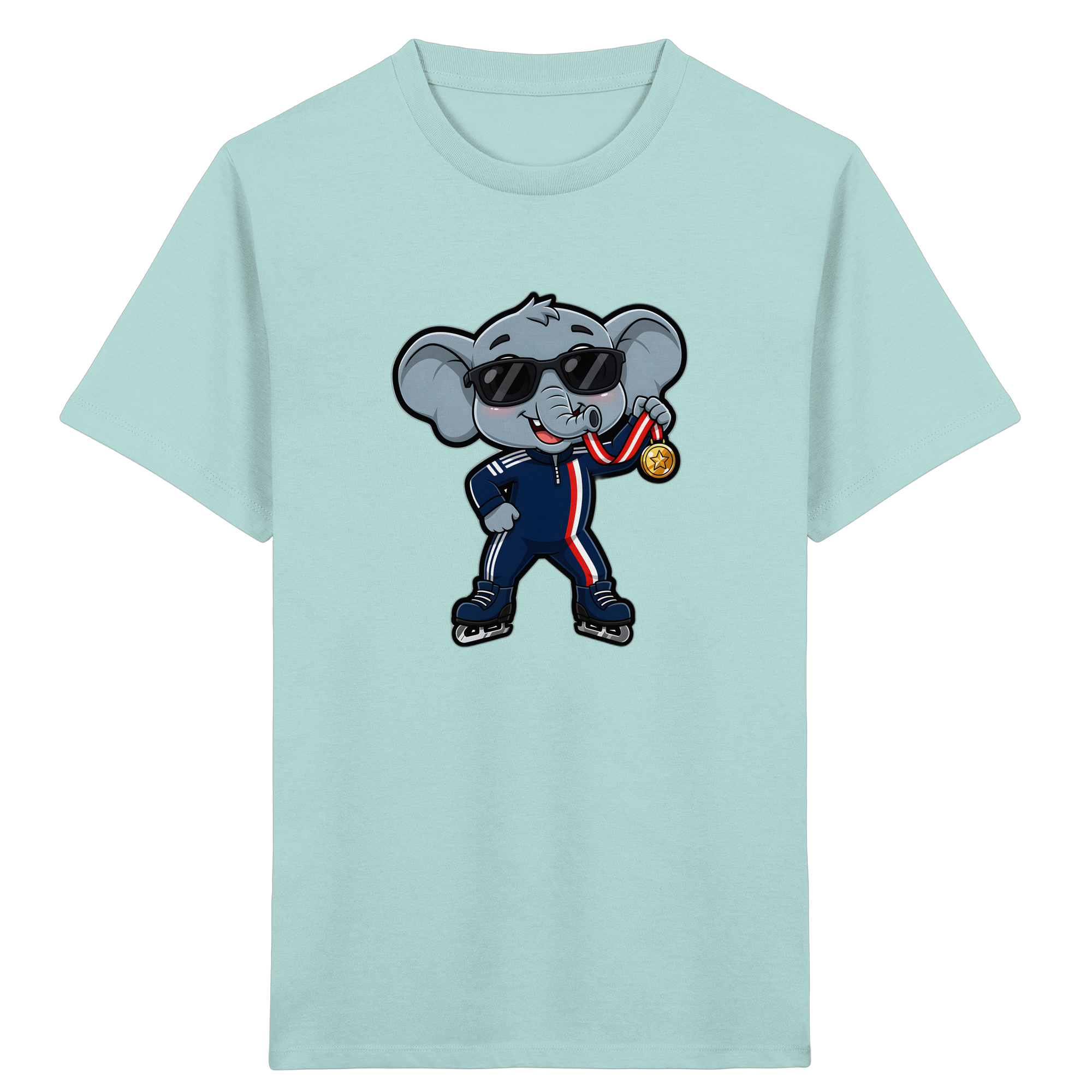 Kinder T-Shirt mit eislaufendem Elefanten