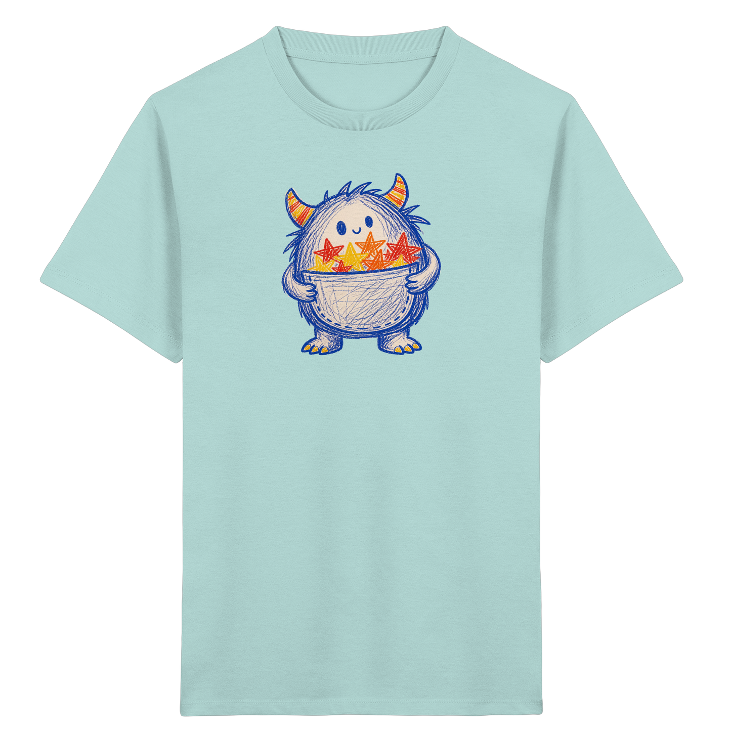 Kleines Monster mit Sternentasche - Kinder Bio T-Shirt