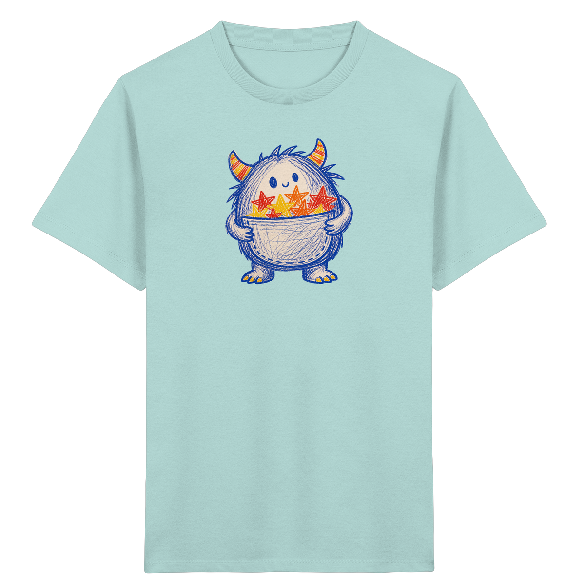 Kleines Monster mit Sternentasche - Kinder Bio T-Shirt